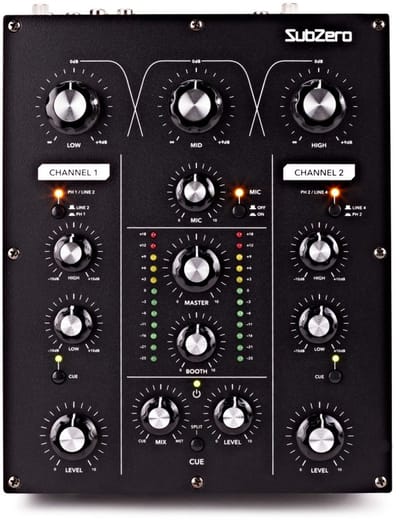 SubZero 2-kanaals draaibare DJ-mixer