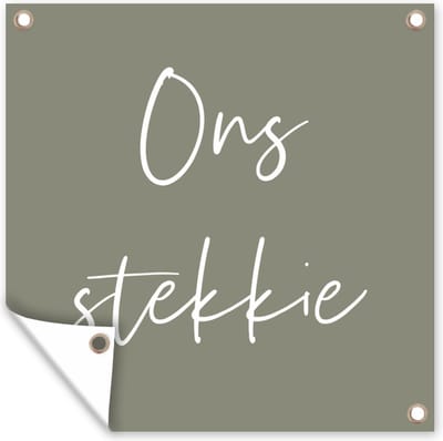 Tuinposter - Tuin - Gezin - Quotes - Tuindecoratie - 100x100 cm - Tuinschilderij - Schuttingposter - Tuindoek