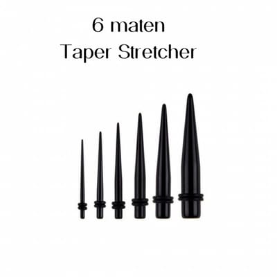 6 maten Taper stretcher 1.6 mm- 5 mm - Charme Bijoux