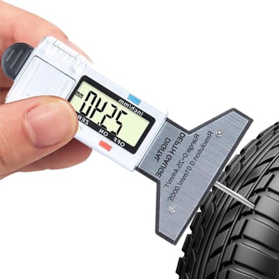 Bandendieptemeter Digitaal - Loopvlakmeter Slijtagechecker - Veiligheid Controleren - Hoge Precisie Meting - 0-25.4 mm - Zwart