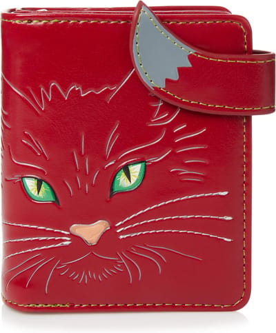 Shagwear Portemonnee Dames - Compact Ritsportemonnee - Kunstleer - Cats Eyes (0274sm)
