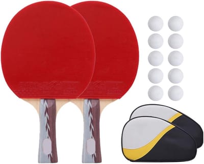 Tafeltennis Racket Set - Ping Pong Bats - Thuis Spelen - 7 Lagen Hout - 2 Rackets - Gemengd