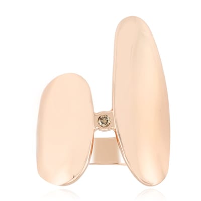 Cavill - Zilveren Ring 925 Sterling Zilver Rosé Verguld - I1 Argyle-Rose de France Diamant 0,024 ct Ronde Briljant - Moderne Elegante Damesring