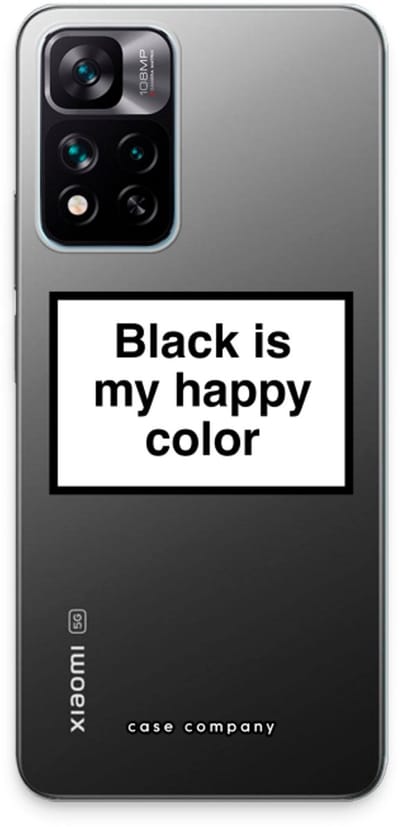 Case Company® - Hoesje geschikt voor Xiaomi 11i hoesje - Black is my happy color - Soft Cover Telefoonhoesje - Bescherming aan alle Kanten en Schermrand
