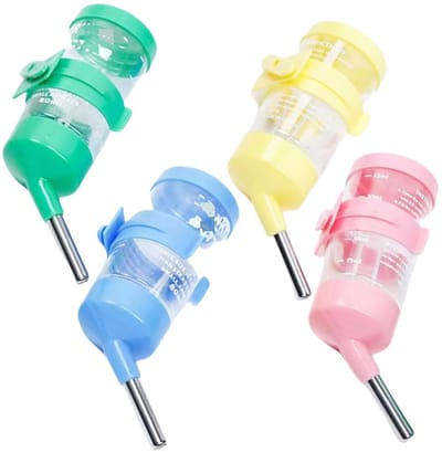 Dailygoods- Drinkfles 80 ml - Waterdispenser voor kleine dieren - Hamsterdrinkfles - Caviaaccessoires - Verstelbare houder - Roestvrij staal/plastic - Waterfles