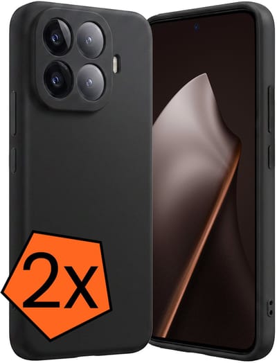 Hoes - 2 Stuks - Geschikt voor Xiaomi 15T Pro - Sterk & Shockproof - Case Siliconen - Back Cover - Telefoon Hoes - Zwart