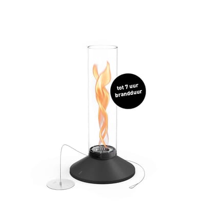 höfats SPIN X Tafelvuur 900 zwart extra lange brandduur, rook- en roetvrije tafelhaard voor binnen en buiten, voor tafeldecoratie, verwarmende vuurkolom