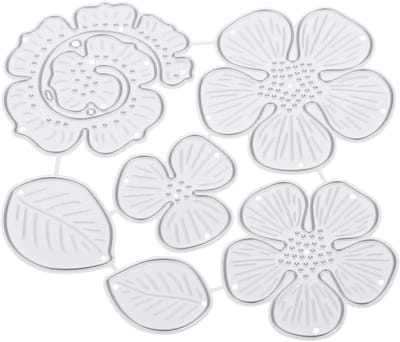 Bloemen Snijmal - Papier Snijmal - Kaart Maken - Koolstofstaal Materiaal - 95 cm - Zilver