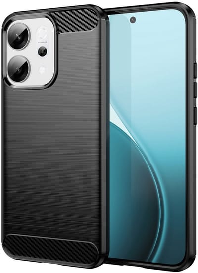 Geborsteld TPU Hoesje Geschikt voor Oppo Reno 14 | Beschermhoes | Back Cover | Flexibel TPU | Stijlvol Carbon | Dun | Zwart