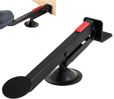 Deurlifter Voetbediend - Gipsplaat Hefgereedschap - Deur Plaatsen - 360° Draaibare Hoogte - 33 cm - Zilver