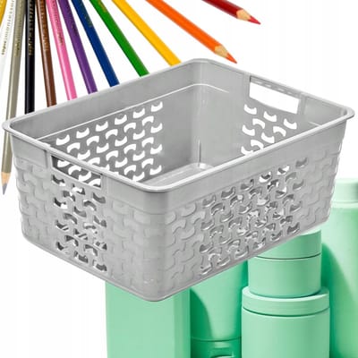 BRANQ COTTON Kosz 3,5L Szary - Organizer Ażurowy do Domu