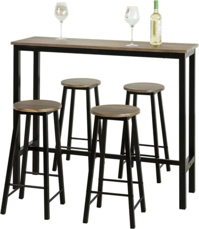 Simpletrade Bartafel - Met 4 stoelen - Hoge tafel - 120 x 100 x 40 cm