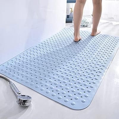 Antislip Douchemat voor Binnendouche - Rubberen Douchemat voor Ouderen, Zwangere Vrouwen en Kinderen - 80x80cm (Blauw)
