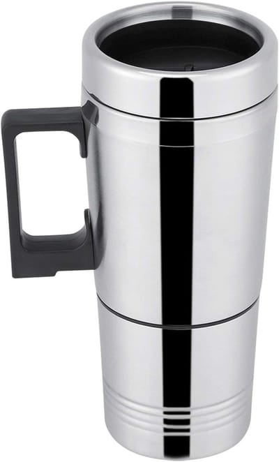 Draagbare RVS Waterkoker voor Auto, 12V/24V, 300ml Koffiemaker voor Reizen en Verwarmd Drinkbeker