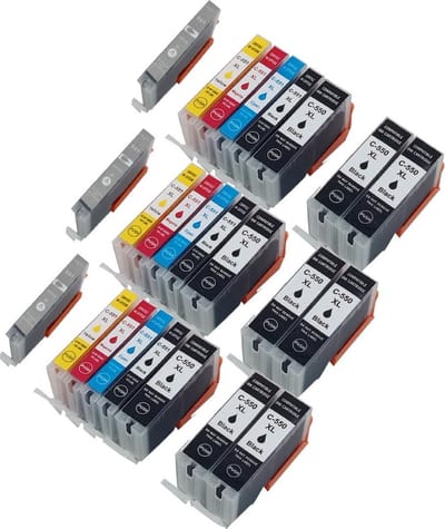 KATRIZ® huismerk inkt Canon PGI550XL/CLI551XL  (Met 551XL grijs) | voor Canon Pixma IP 8750/Pixma MG6300/Pixma MG6350/Pixma MG7150/Pixma MG 7550 |  (24 stuks)