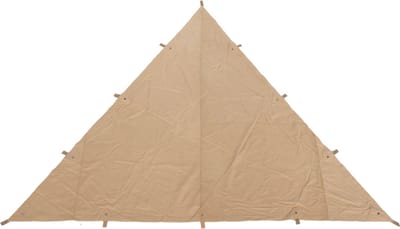 CanvasCamp Classic Canvas Tarp 5 x 5 x 5 m – Driehoekig Schaduwdoek van 100% Katoen – Waterafstotend en UV-bestendig – Zand