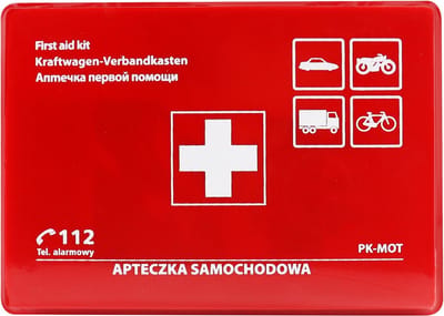 AMiO EHBO-Doos Compacte Veiligheidsset voor Auto/Motor met Handige Bevestiging Rood