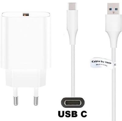 OneOne 18W snellader + 0,2m sterke USB C kabel. Quick Charge lader. Oplader adapter past op Nokia 108 4G, 110 4G, 215 4G, 220 4G, 225 4G, 230, 235 4G, 2780 Flip, 3.1A, 3.1C, 3.4, 3210 (2024), 5.1+