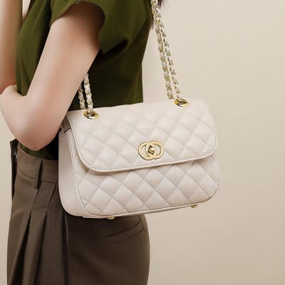 Nieuwe Ketting Crossbody Tas Kleine Geur Stijl Diamantvormige High-end Mode Dames Tas black