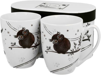 Charmante Uilen set van 2 conische mokken + geschenkverpakking - 5902693932826