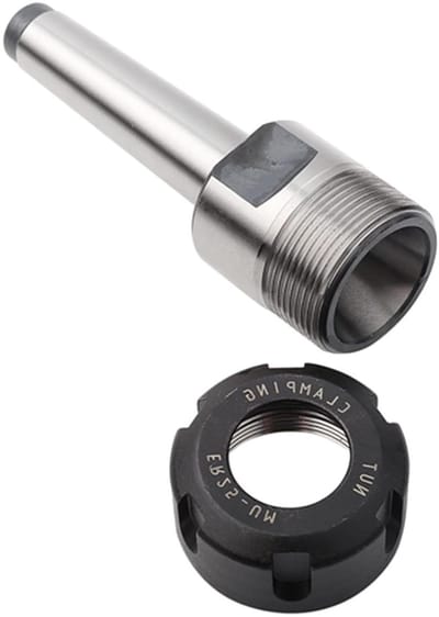 Spantanghouder - MT2 Adapter - Precisie Frezen - Roestwerend Geslepen - 1-16mm Klem - Zilver