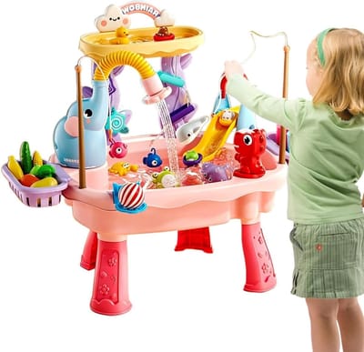 Watertafel met Pomp - Buitenspeelgoed Water - Kinderen Spelen - Elektrische Waterpomp - 45 x 15 x 33 cm - Roze