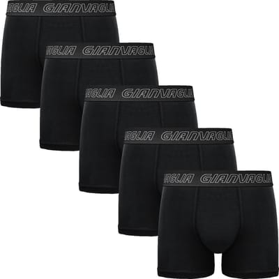 Heren Boxershort - Katoen - Zwart Effen - 5 Pack - Maat XL | Heren Ondergoed | Heren Onderbroeken