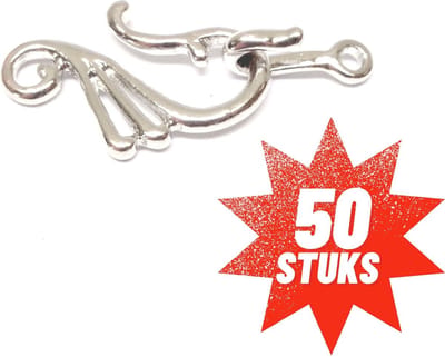 Art & Pearls Haaksluitingen – 50 Stuks – 35 mm – Platinum Plated – Anti-allergisch – Sieradensluitingen voor Kettingen, Armbanden en DIY Sieraden