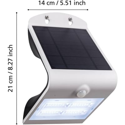 EGLO Lamozzo zonne-LED wandlamp, wit, hoogte 21 cm, sensor