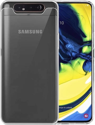 Hoesje - Geschikt voor Samsung Galaxy A80 - Sterk & Shockproof - Siliconen Case - Hoes Cover - Telefoonhoes - Transparant