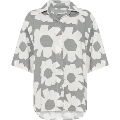 Gedrukte blouse voor vrouwen KnowledgeCotton Apparel Loose Linen Mix