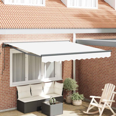 vidaXL - Zonnescherm - Frame - Wit - 300 - x - 250 - cm - Polyester - met - PU-coating