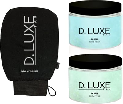D.Luxe Tan 2x Olie-Vrije Scrub + Exfoliating Mitt