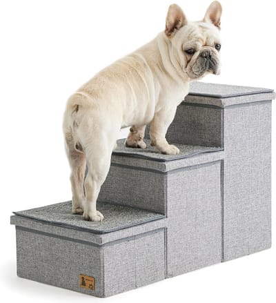 Opvouwbare Hondentrap voor Kleine en Middelgrote Honden - 3 Niveaus, Tot 200 lbs, Met Afneembare Matten en Opbergfunctie