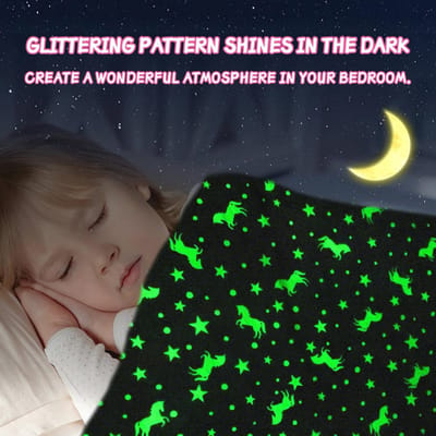 Lichtgevende Knuffeldeken voor Kinderen - Deken met Galaxy Patroon, Warm en Pluizig - Ideaal Cadeau voor Jongens en Meisjes