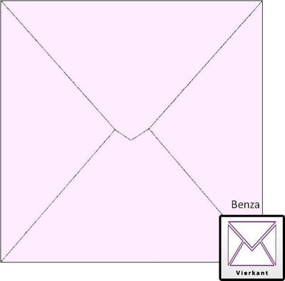 Benza Wenskaart Enveloppen - Vierkant 14 x 14 cm - Lila - 50 stuks