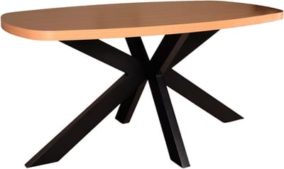 Eettafel Leco - Ovale Tafel - Gezellig Tafelen - Deens Ovaal Blad - 160 cm - Eiken Bruin