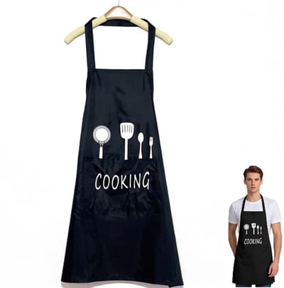 1 stuk - Waterdicht keukenschort - Water- en oliebestendig schort - Unisex - Mouwloos schort - Werkschort voor volwassenen - Kookschort - Chef-kokschort - Zwart - 71*61 cm - Geschikt voor koken en grillen in de keuken