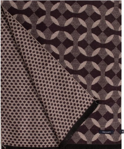 TRESANTI | FELLO | Viscose sjaal rond geruit motief | Donker bruin