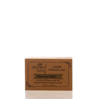 Ancient Living Multani Mitti Luxury Handmade Soap - 100 gm (Pack of 2) Pure Natural Facial Scrub & Deep Cleansing Soap Fuller Earth Clay Suitable for brown