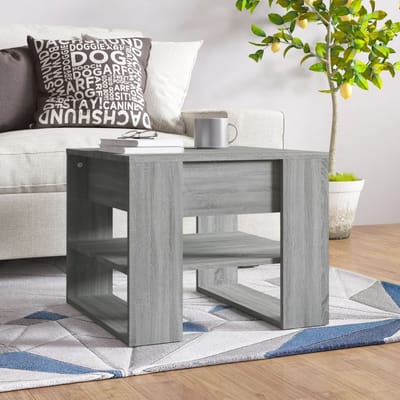 vidaXL - Salontafel - 55,5x55x45 - cm - bewerkt - hout - grijs - sonoma - eikenkleurig