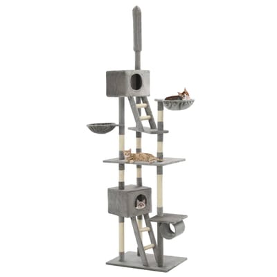 vidaXL - Kattenkrabpaal - met - sisal - krabpalen - 230-260 - cm - grijs