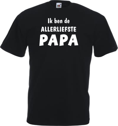 - unisex - T-shirt - Ik ben de allerliefste Papa - zwart - maat L