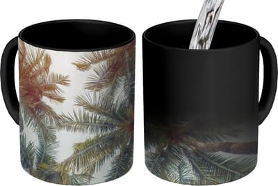 Magische Mok - Foto op Warmte Mokken - Koffiemok - Palmboom - Zomer - Tropisch - Magic Mok - Beker - 350 ML - Theemok