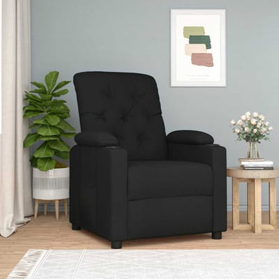 vidaXL - Fauteuil - verstelbaar - stof - zwart