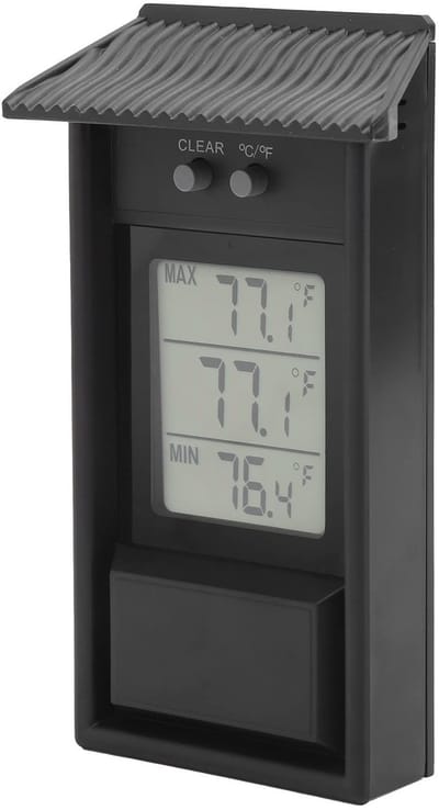 Allecto - Digitale Thermometer - Waterdichte Temperatuurmeter - Voor Tuin en Kas - Buiten - Nauwkeurige Metingen - Geschikt voor Buitengebruik - Zwart
