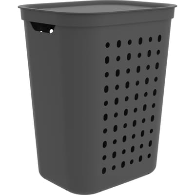 Wasmand Jona kunststof kleur antraciet , inhoud 55 liter