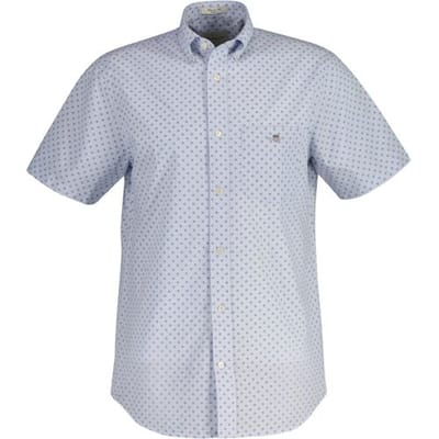 Gant Overhemd Micro Pattern Short Sleeve Licht Blauw / male