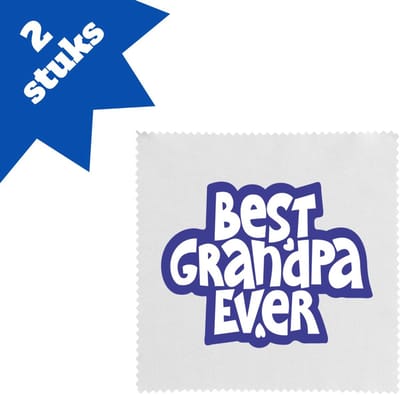Akyol - best granpa ever brillendoekjes - Opa - opa - cadeautje - kado - beste ooit - 17,8 bij 17,8 cm - 2 stuks