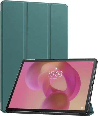 Hoes - Geschikt voor Lenovo Idea Tab - Dun & Stevig - Trifold Bookcase - Hard Cover - Hardcover Book Case - Tablet Hoesje - Donkergroen